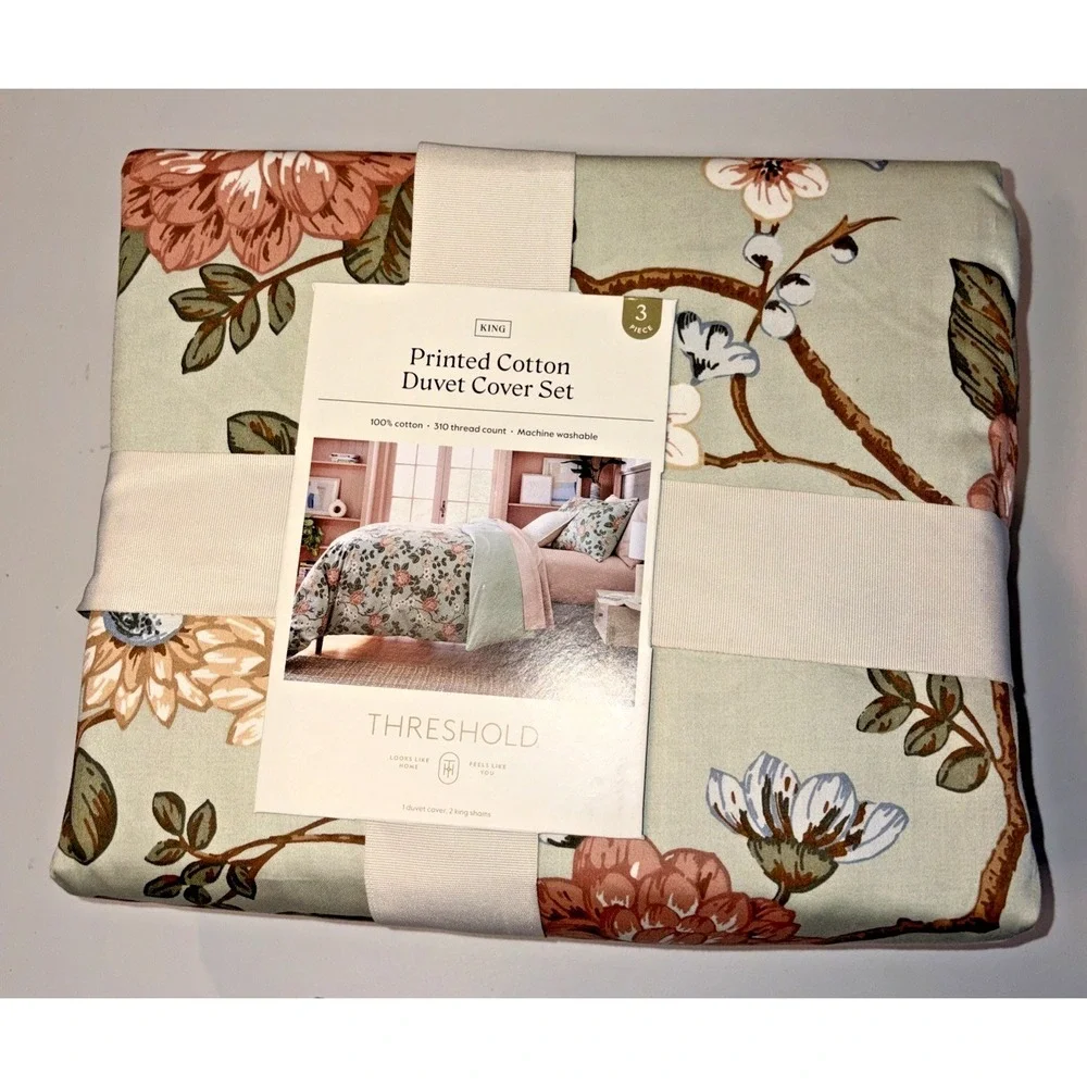 Threshold Trad Floral Print Duvet and Sham Set - King